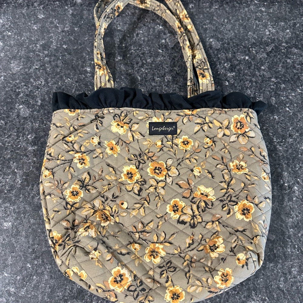 Longaberger Homestead Quilted Floral Pattern Bag/Purse